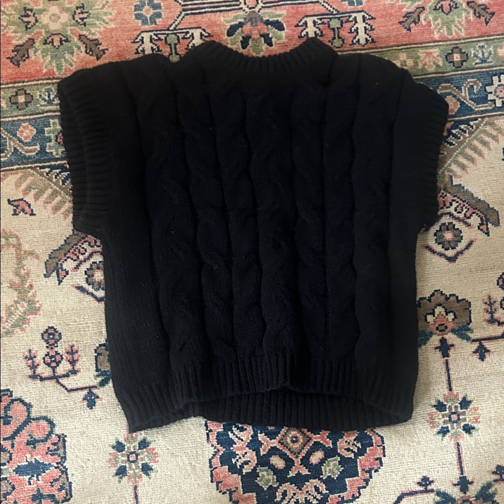 Altar'd State Black Cable Knit Sweater - Picture 2 of 4